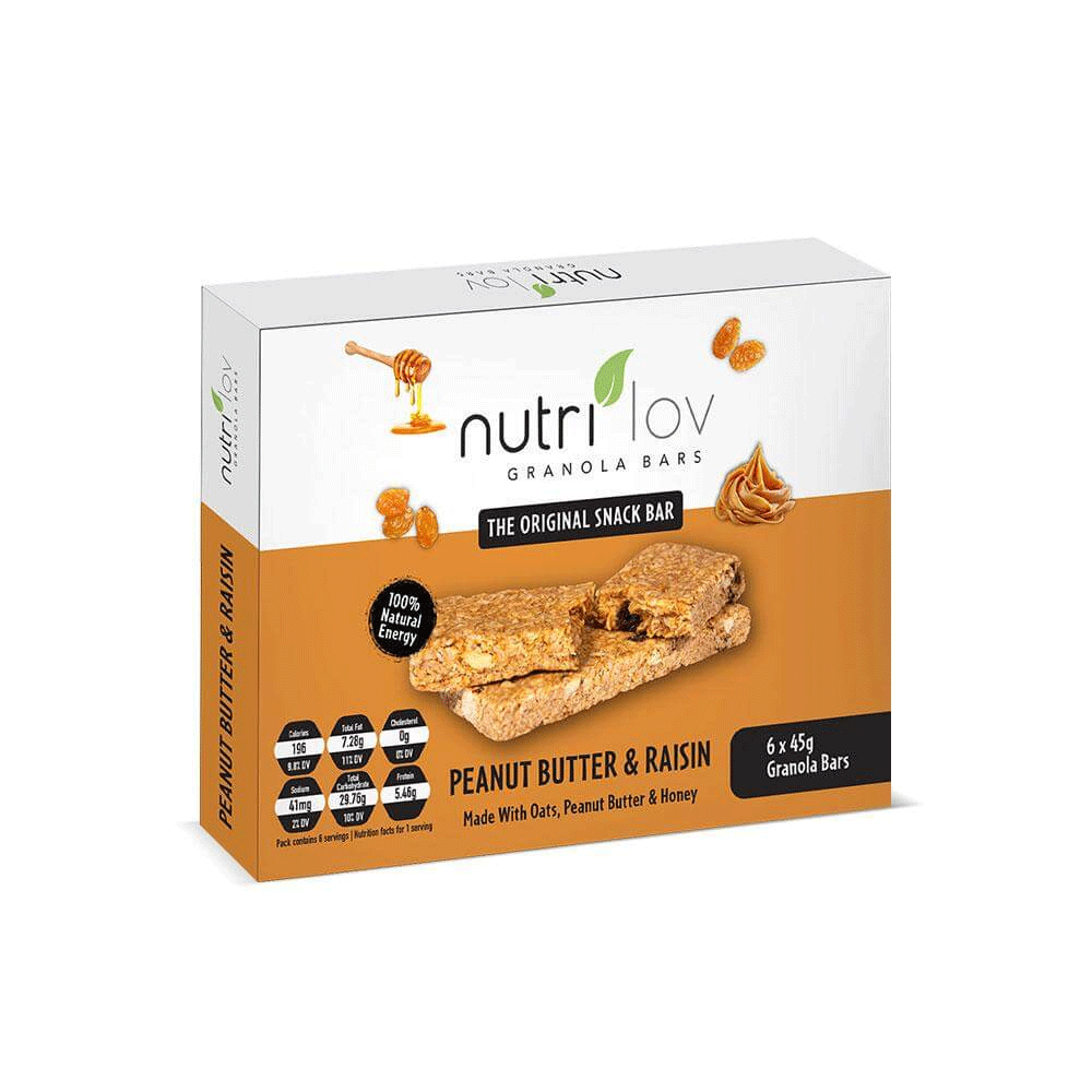 Nutrilov Peanut Butter & Raisin Granola Bar 6 x 45g Springs Stores
