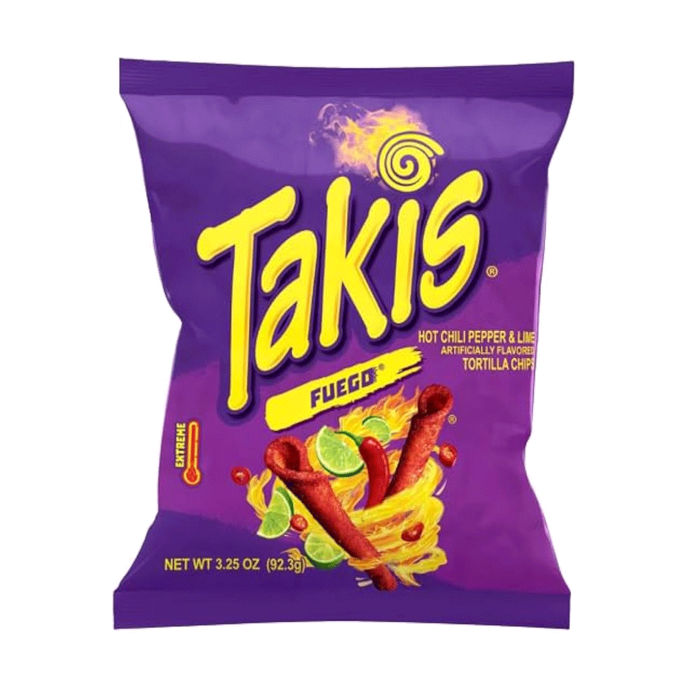 Takis Fuego Hot Chilli Pepper & Lime Tortilla Chips 92.3g