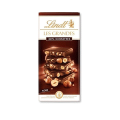 Lindt Les Grandes 34% Noisettes Chocolate Bar 150g