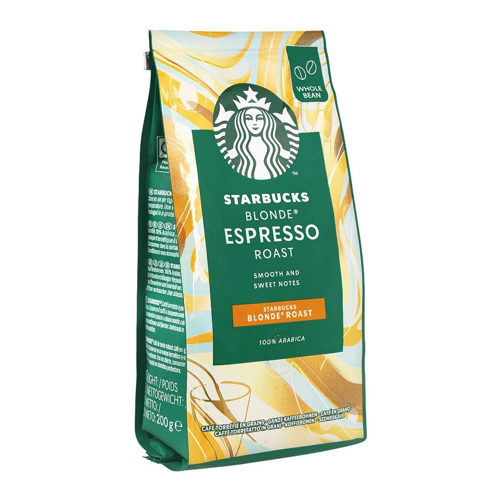 Starbucks Blonde Espresso Roast Coffee Beans 200 G Bag