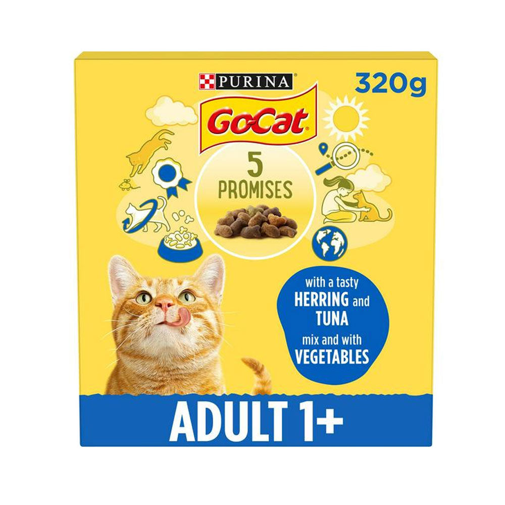 Purina Go-cat 5 Promises Herring And Tuna Mix And With Vegetables 1+adult 320g