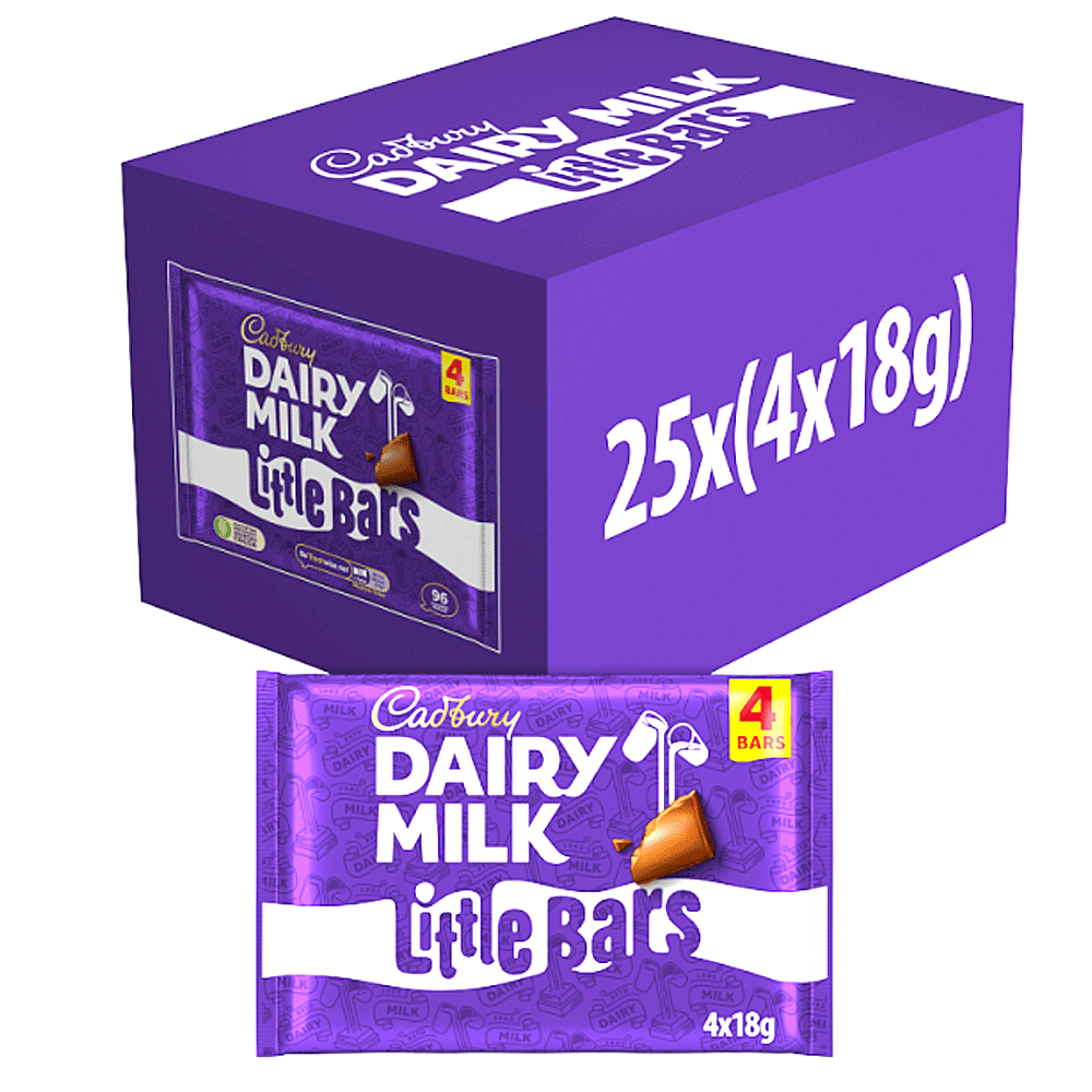 Cadbury Dairy Milk Little Bars Chocolate 4x18g=72g