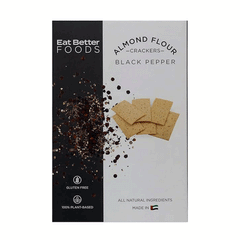 Eat Better Foods Almond Flour Crackers Black Pepper 120g