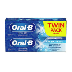 Oral-B 3D White Arctic Fresh Toothpaste Twin Pack 2x75ml