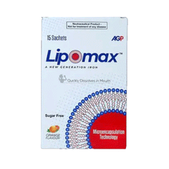 Lipomax Sugar Free Orange Flavour Sachet 15s Box