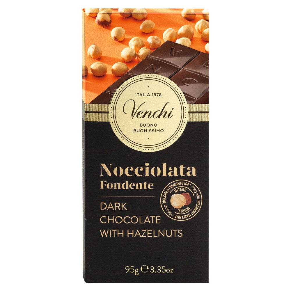 Venchi Dark Chocolate With Hazelnut 95g