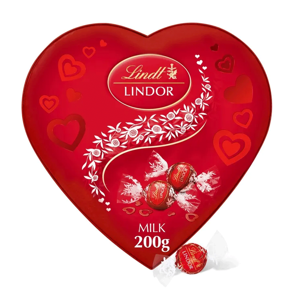 Lindt Lindor Smooth Milk Heart Chocolate 200g