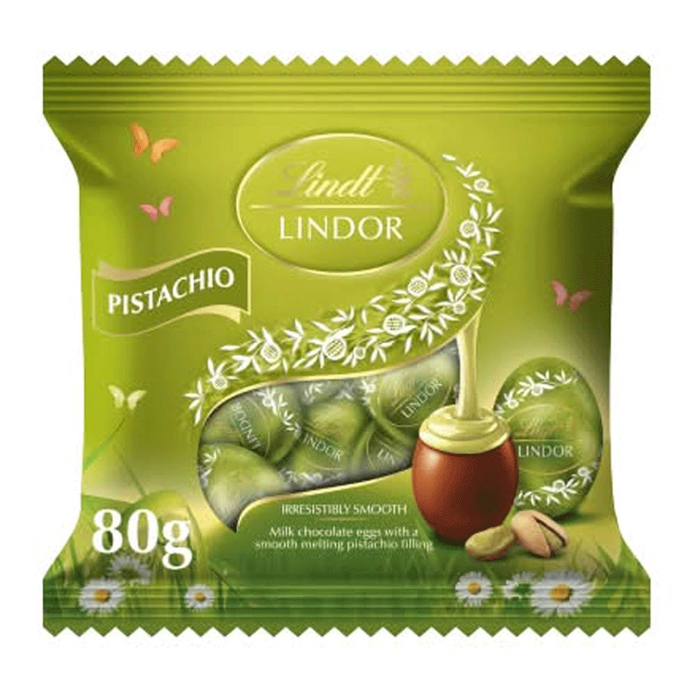 Lindt Lindor Pistachio Chocolate Pouch 80g