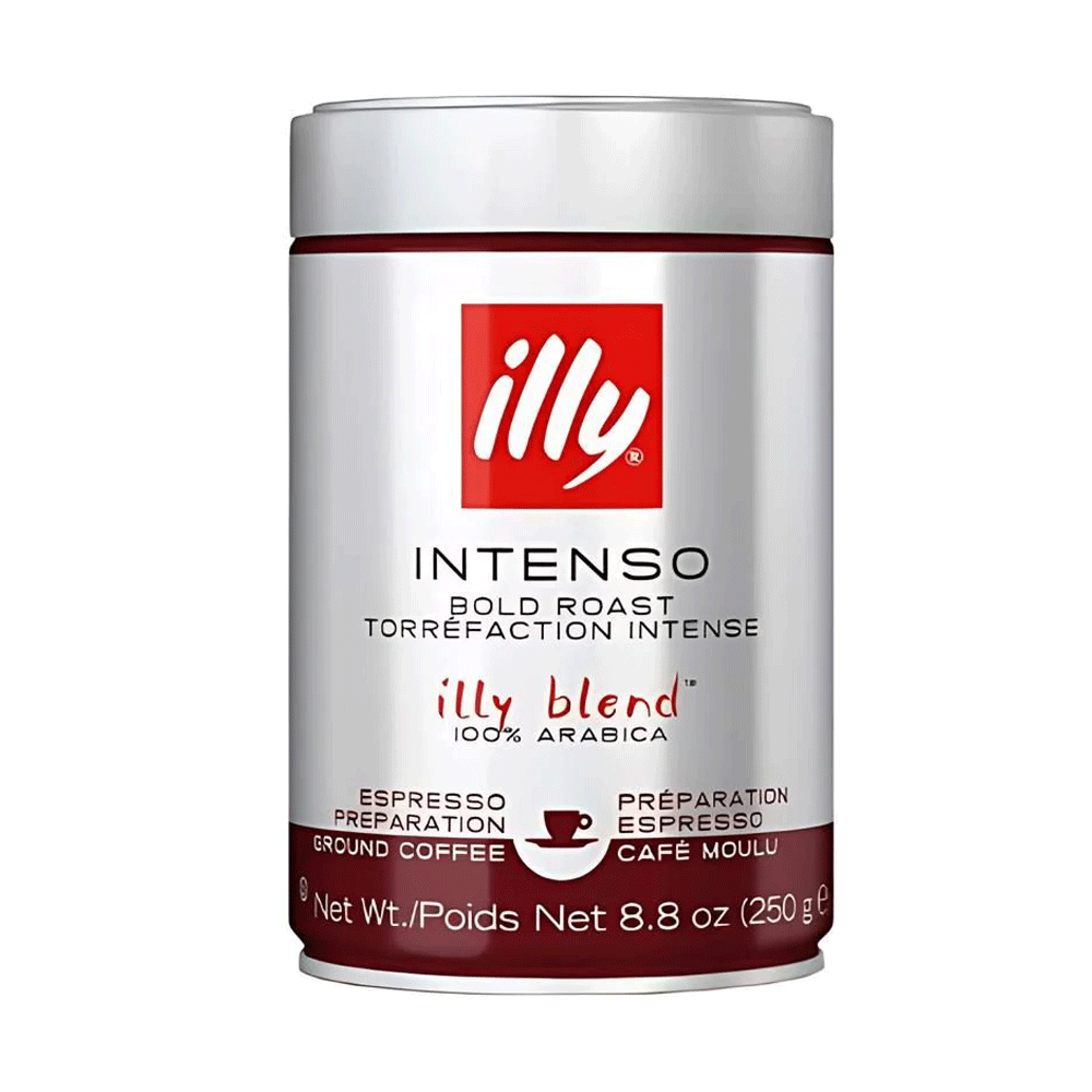 illy Intenso Espresso Preparation Ground Coffee Tin 250g