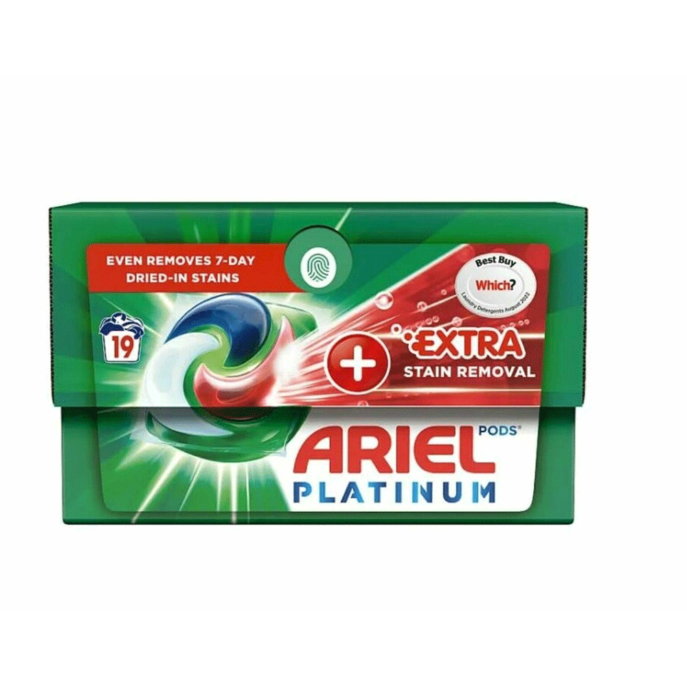 Ariel Platinum Pods Extra Stain Removel 19s