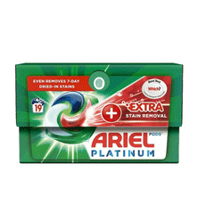 Ariel Platinum Pods Extra Stain Removel 19s