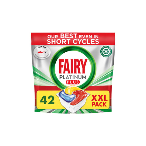 Fairy Platinum Plus All in One Dishwasher Capsules Lemon 42s