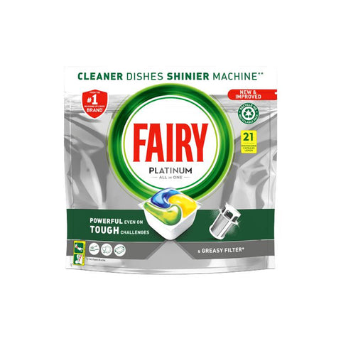 Fairy Platinum All in One Dishwasher Capsules Lemon 21s
