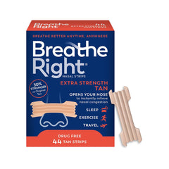 Breathe Right Extra Strenght Tan Nasal Strips 72s