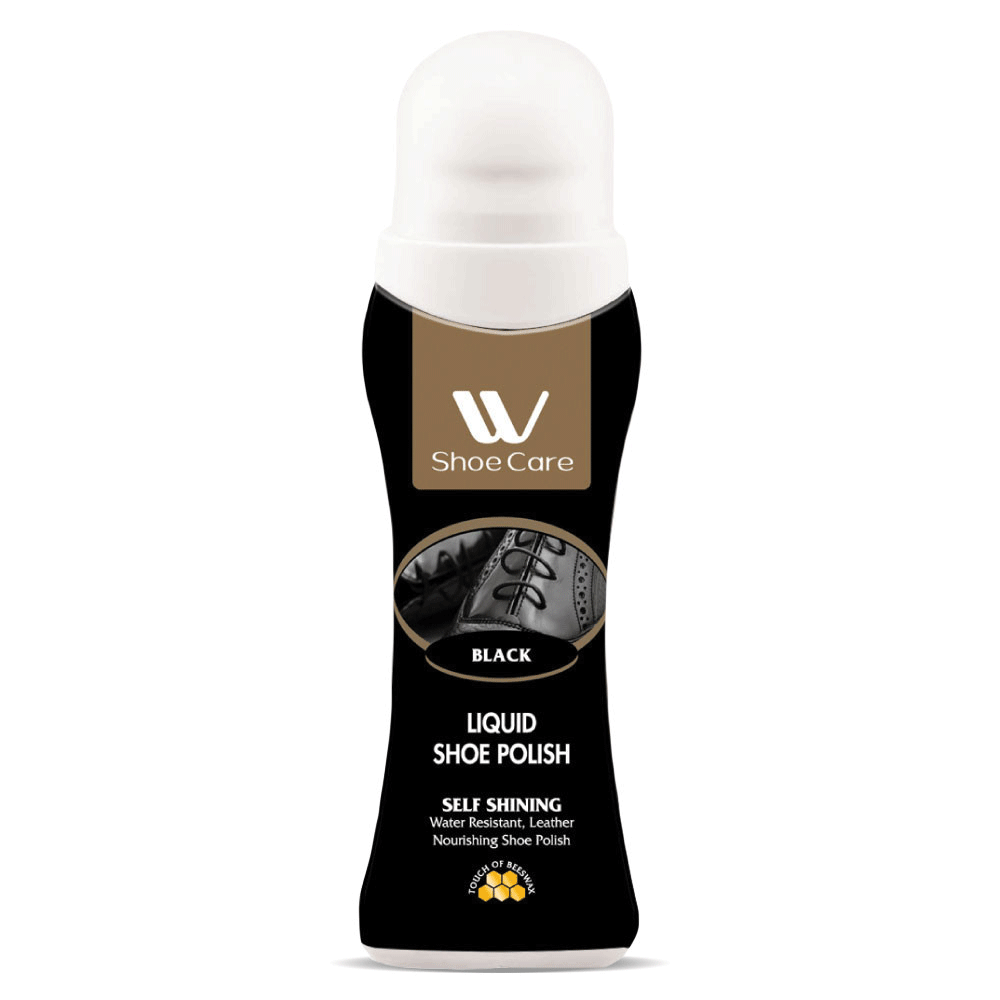 Wbm Shoe Care Liquid Shoe Polish Black 75ml