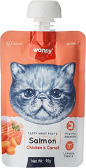 Wanpy Meat Paste Salmon Chicken & Carrot Cat Food 90g