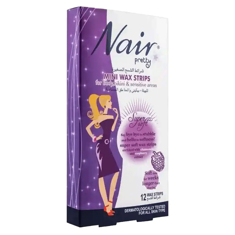 Nair Pretty Mini Wax Strips Raspberry 12s