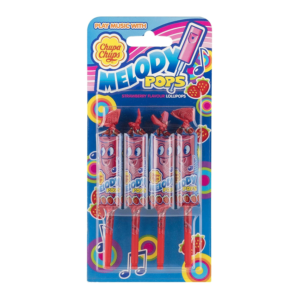 Melody Strawberry Lollipops 4x15g