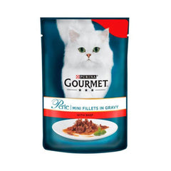 Purina Gourmet Mini Fillets In Grayy With Beef Cat Food 85g