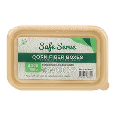 Safe Serve Disposable Corn Fiber Brown Box 750gm