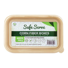 Safe Serve Disposable Corn Fiber Brown Box 650gm