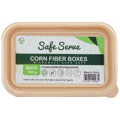 Safe Serve Disposable Corn Fiber Brown Box 500ml