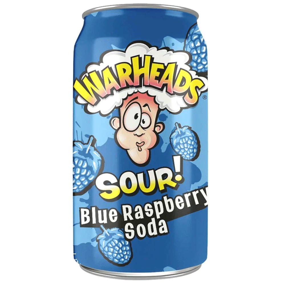 War Heads Sour Blue Raspberry Soda 355ml