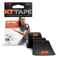 Cotton KT Tape 16 Ft Uncut Roll Black