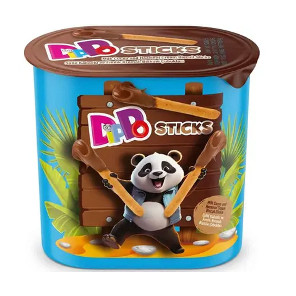 Dippo Milk Cocoa & Hazelnut Cream Biscuit Sticks 50g
