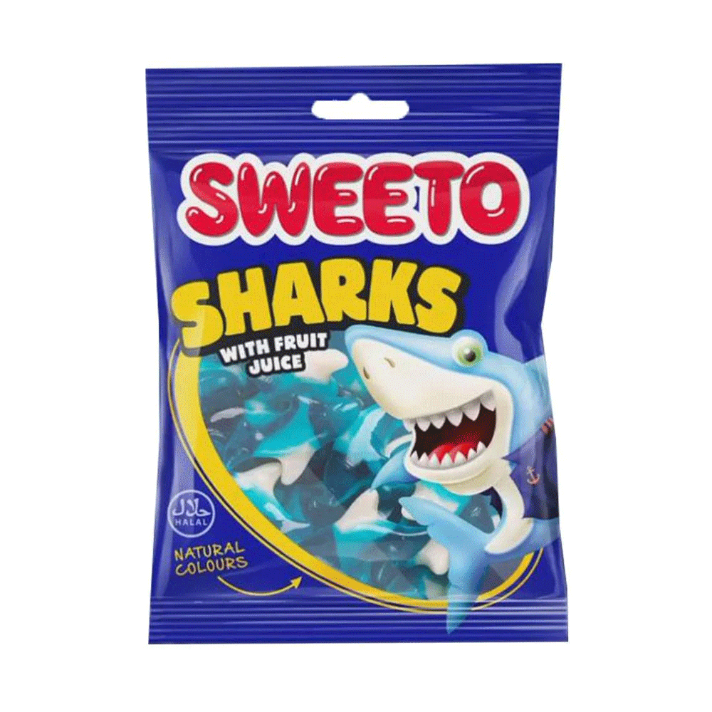 Sweeto Sharks With Fruit Juice Jelly 80g