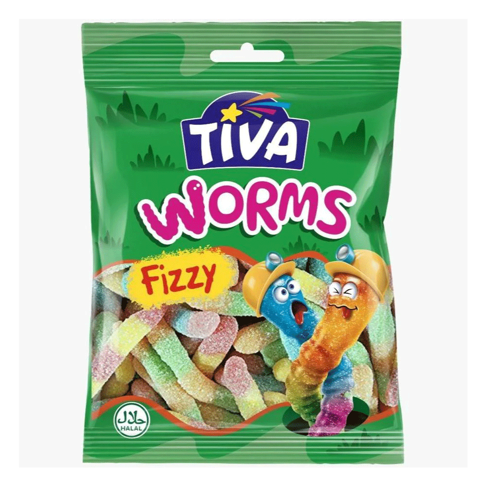 Tiva Worms Fizzy Jelly 80g