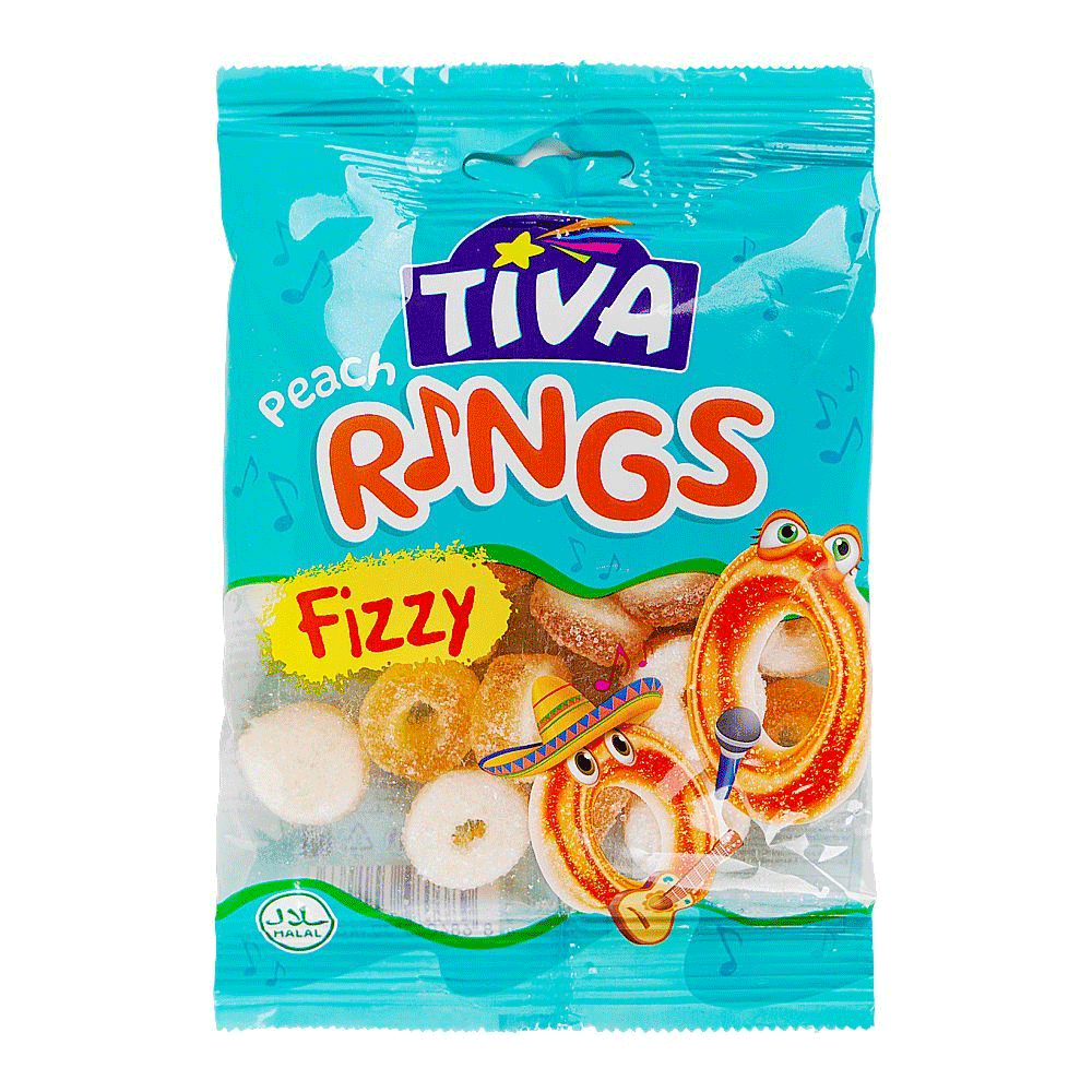 Tiva Peach Rings Fizzy Jelly 80g