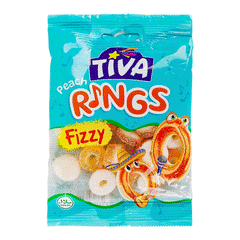 Tiva Peach Rings Fizzy Jelly 80g