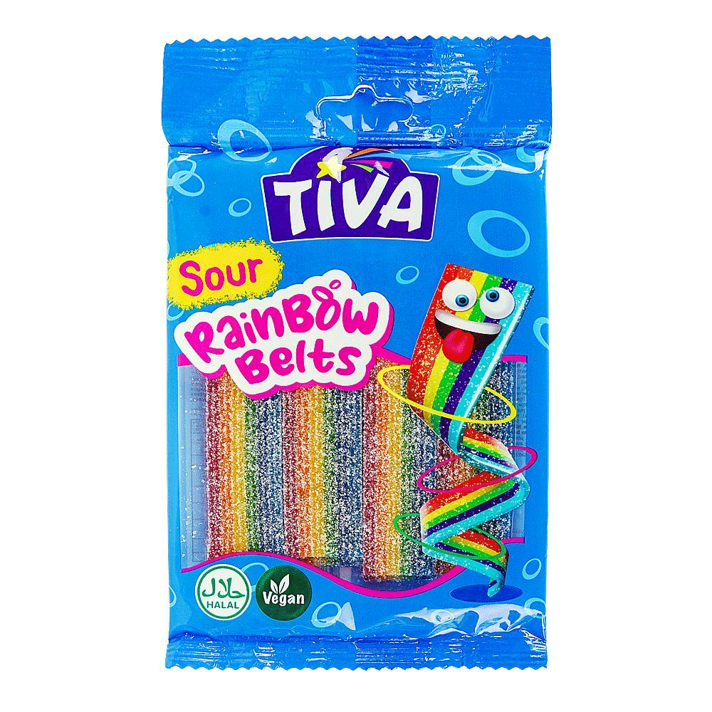 Tiva Sour Rainbow Belts Jelly 80g