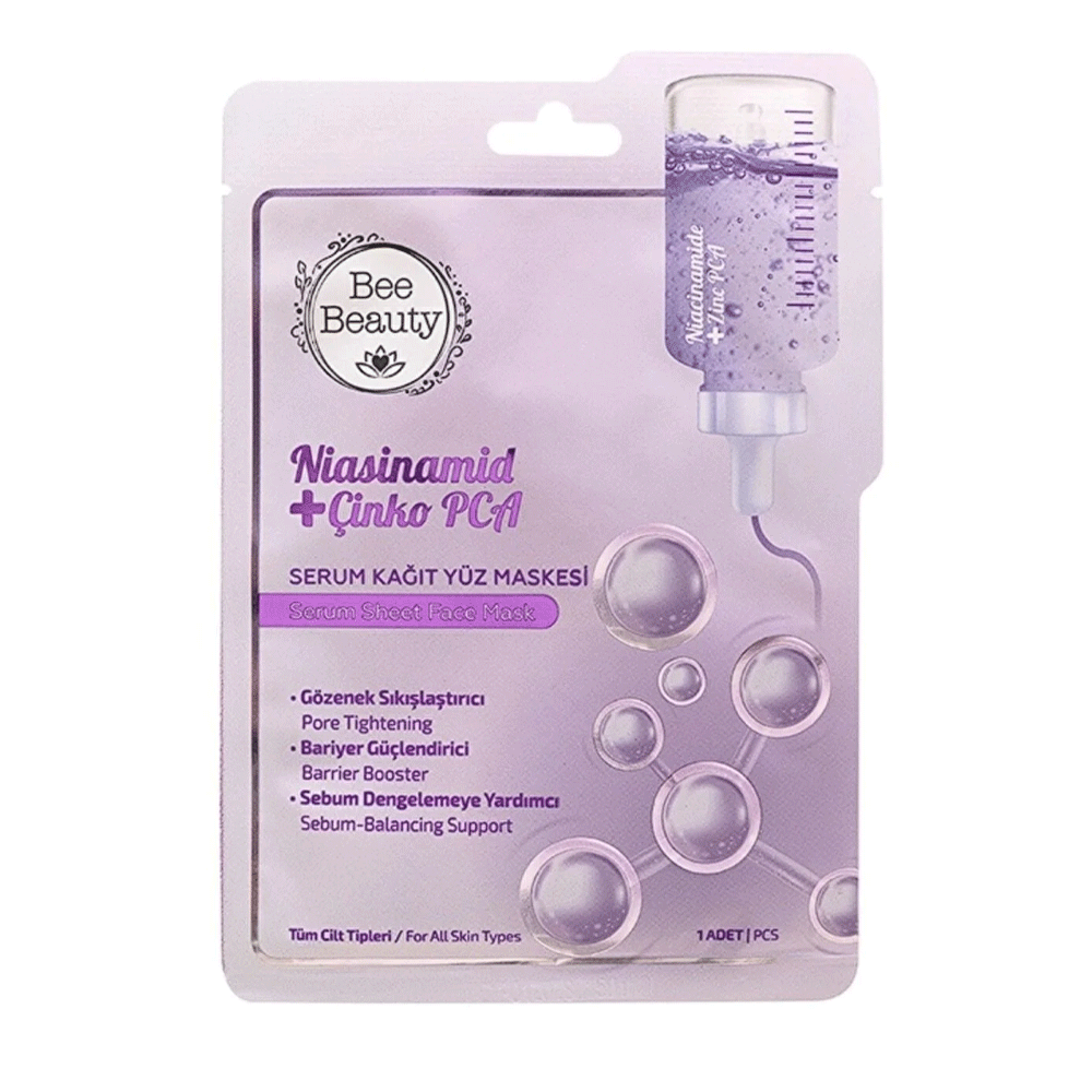 Bee Beauty Niasinamid+Cinko PCA Serum Sheet Face Mask 25ml