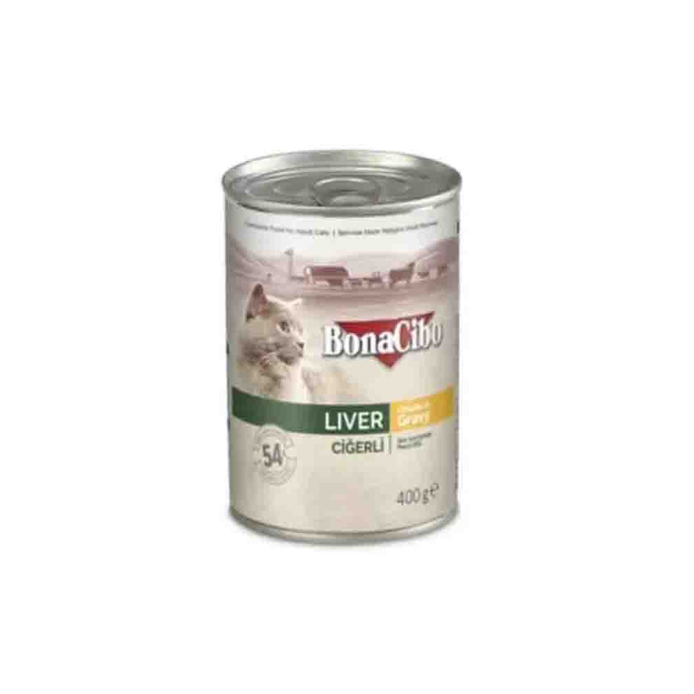 Bonacibo Cat Liver Chunks In Gravy Tin 400g