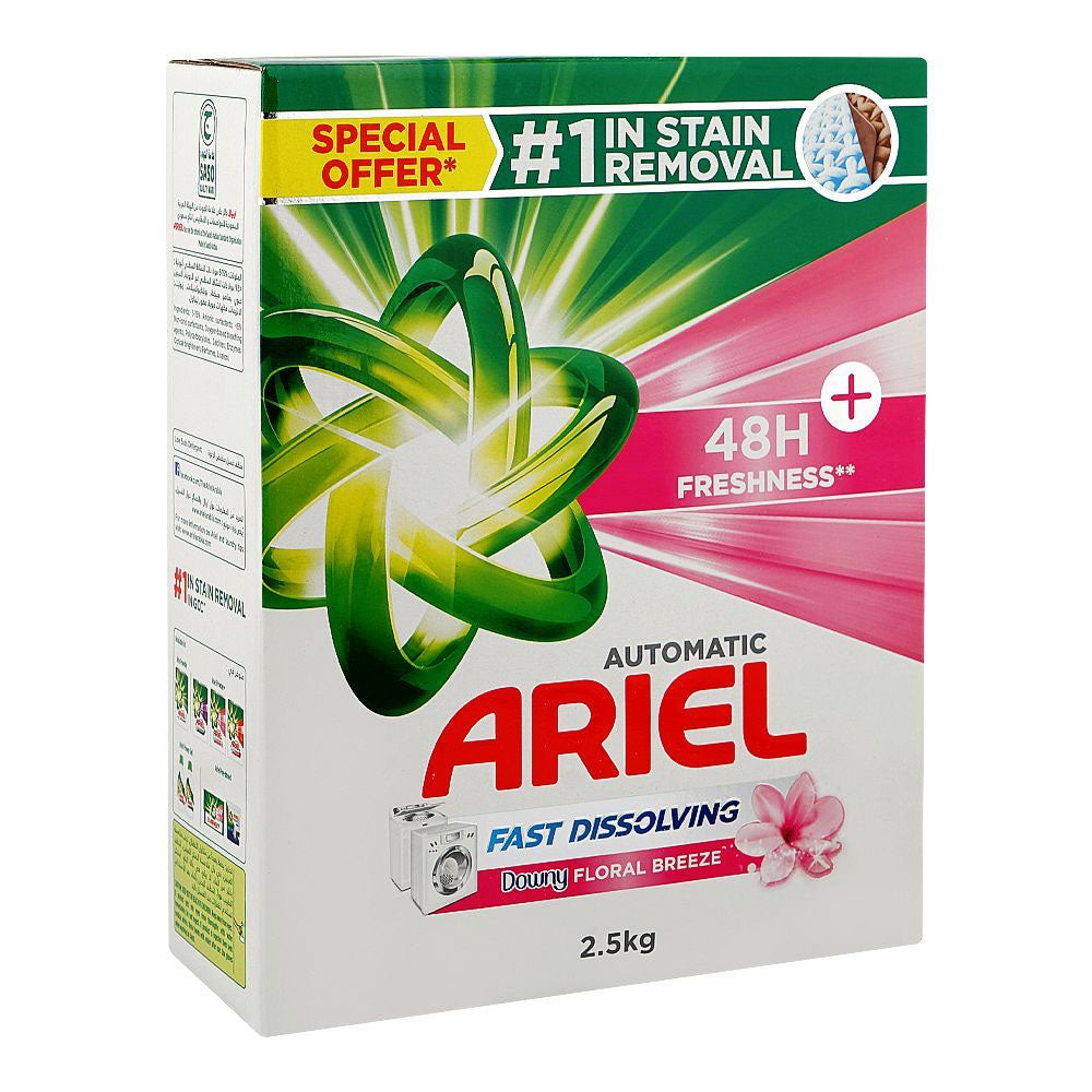 Ariel Automatic Fast Dissolving Floral Breeze Detergent Powder 2.5kg