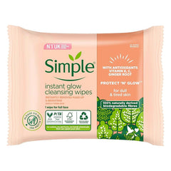 Simple Protect N Glow Cleansing Wipes 20`s