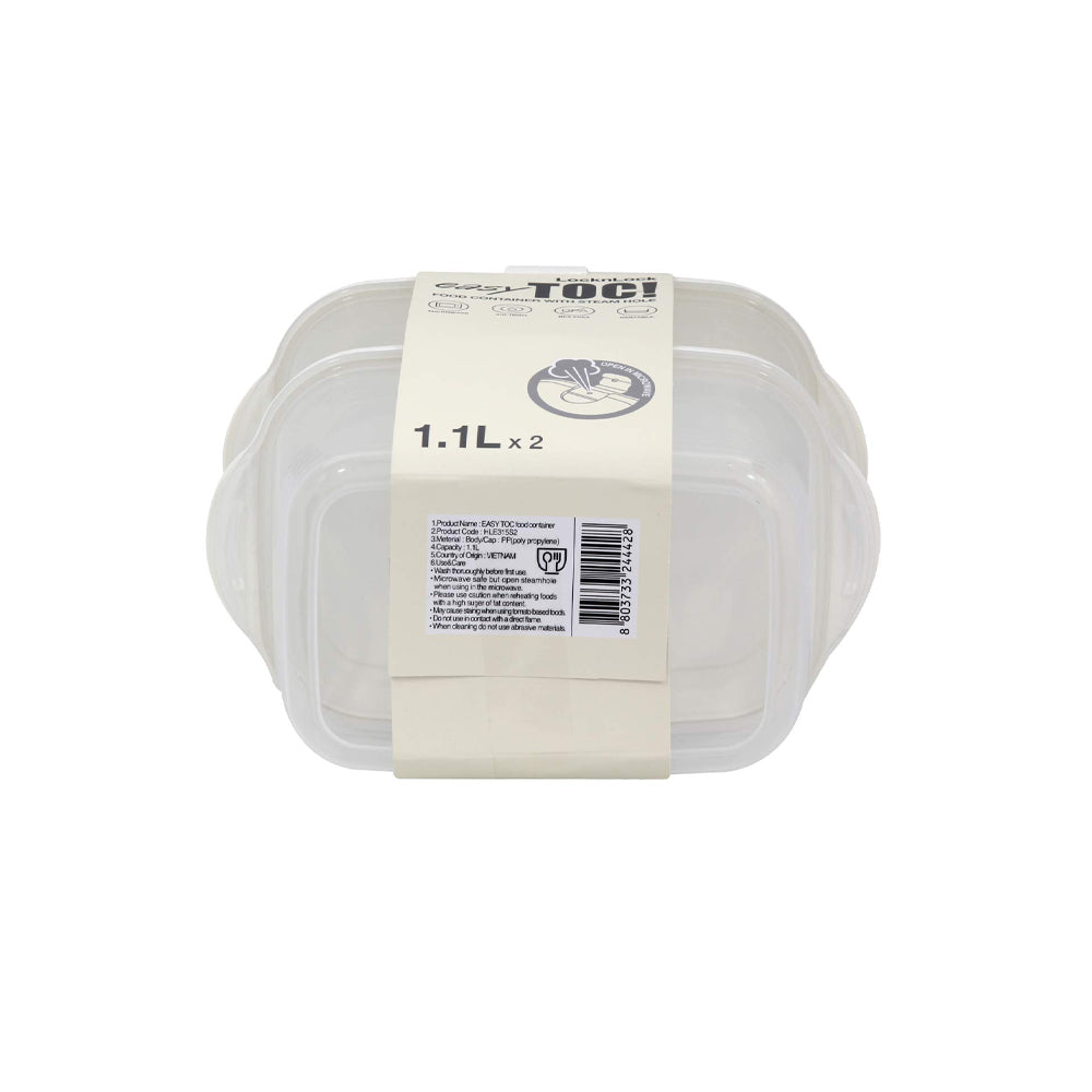 Lock & Lock Easy Toc Food Container With Steam Hole 1.1lx2 Hle315s2