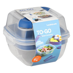 Lock & Lock To-go 2in1 Salad Container Blue Hsm8440tl