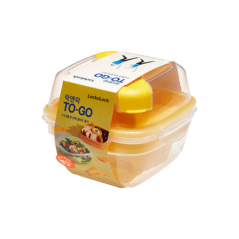 Lock & Lock To-Go 2in1 Salad Container Yellow HSM8440TL