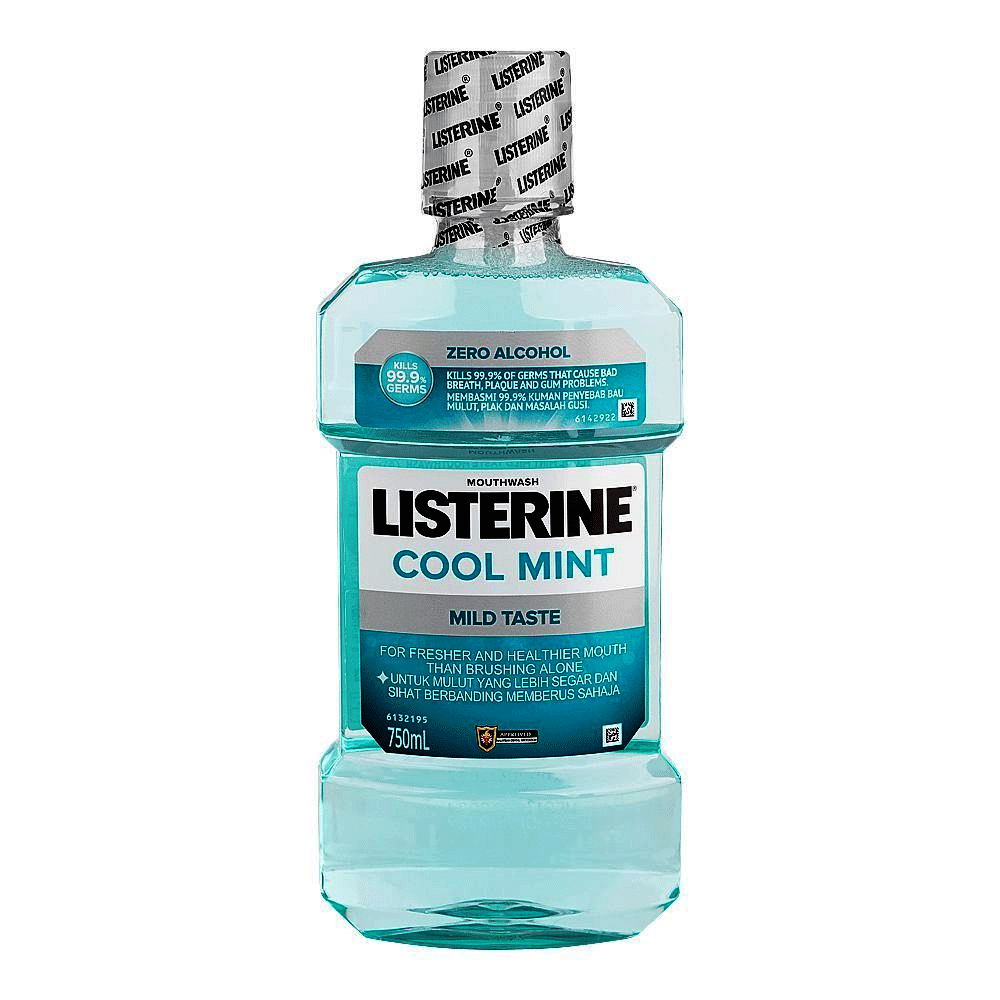 Listerine Cool Mint Less Intense Mouth Wash 750ml