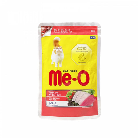 Me-o Adult Tuna With White Fish Cat Food 80g