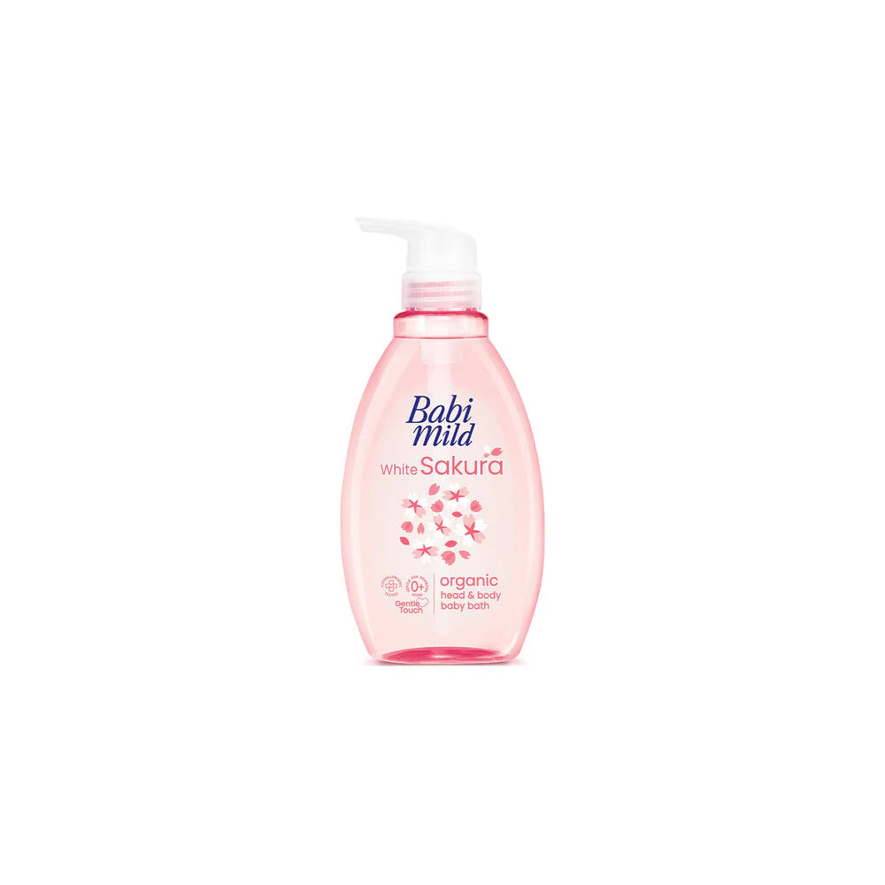 Babi Mild White Sakura Organic Head & Body Baby Bath 180ml