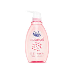 Babi Mild White Sakura Organic Head & Body Baby Bath 380ml