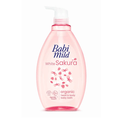 Babi Mild White Sakura Organic Head & Body Baby Bath 800ml
