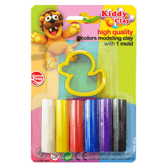Kiddy Clay 6 Colors Modeling Clay 1 Molds St-50-6