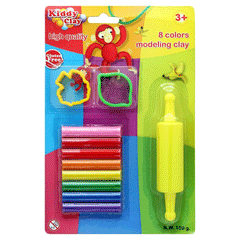 Kiddy Clay Modelling Clay 8 Colors St-100-8+25m/r