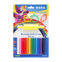 Nara 12 Colors Clay With 4 Cutters & 1 Roller St-200-12