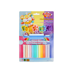 Kiddy Clay 12 Colors Modeling Clay 5 Molds & 1 Roller St-165-12p